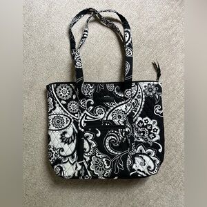 Vera Bradley Black and White Paisley Tote Bag